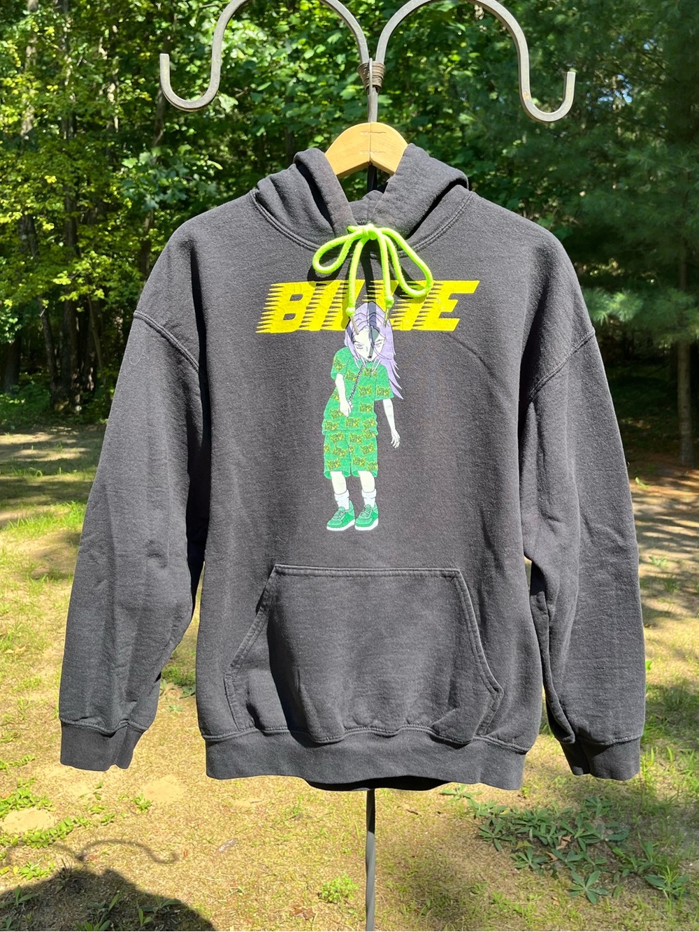 Billie Eilish Music Hoodie Sweatshirt Adult Size L Black Loungewear Alt Goth
